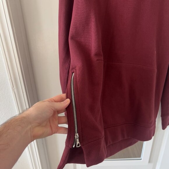 700 John Elliott Burgungy Villian Hoodie Size 4 Color Red Maroon - Picture 3 of 6